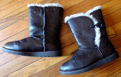 KOHL'S SO Brown Man-Made with Faux Fur Inside Boots Size 6 MED