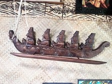 New 5 Easter Island Moai Style Canoe Towel Holder Tiki Bar Decor Oceanic New 5 Easter Island Moai Style Canoe Towel Holder Tiki Bar Decor Oceanic