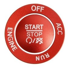 Push Start/Stop Engine Button Cover Trim, Red One-Click Sticker Dec Color: Red