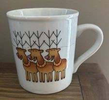 NOS  Funny Reindeer Rabbit Christmas Mug UNUSED The Toscany Collection