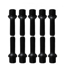 10 pernos de rueda extendidos Tracer negros asiento bola M14x1,5 50 mm para Audi Mercedes-Be