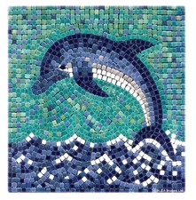 DIY Mosaic Art Kit Blue Dolphin Craft ALEA Mosaik Germany NEW 7" by 7" Ceramic