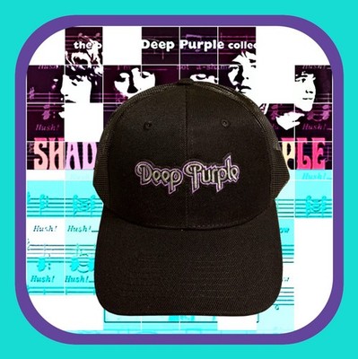 DEEP PURPLE PATCHED REGULAR TRUCKER HAT SNAPBACK BLACK