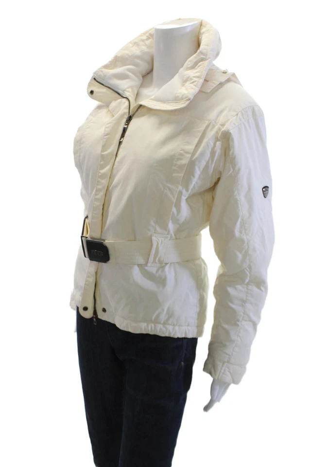 Abrigo acolchado con cremallera y cuello largo de manga larga blanco talla 2 postal para mujer Foto 2 de 4