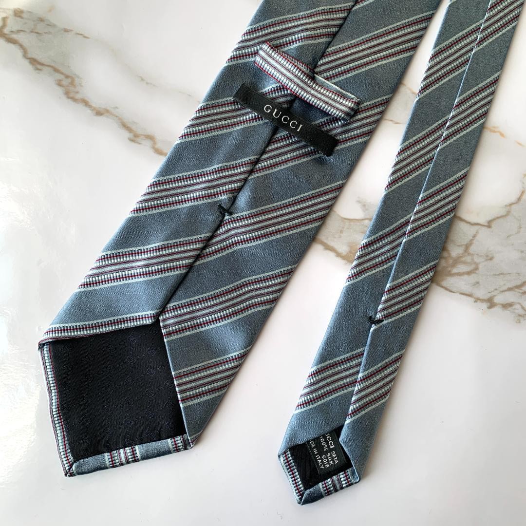 Gucci Necktie Tie 100% Silk Multicolor Striped Pattern 3.7 inches From Japan thumbnail 23