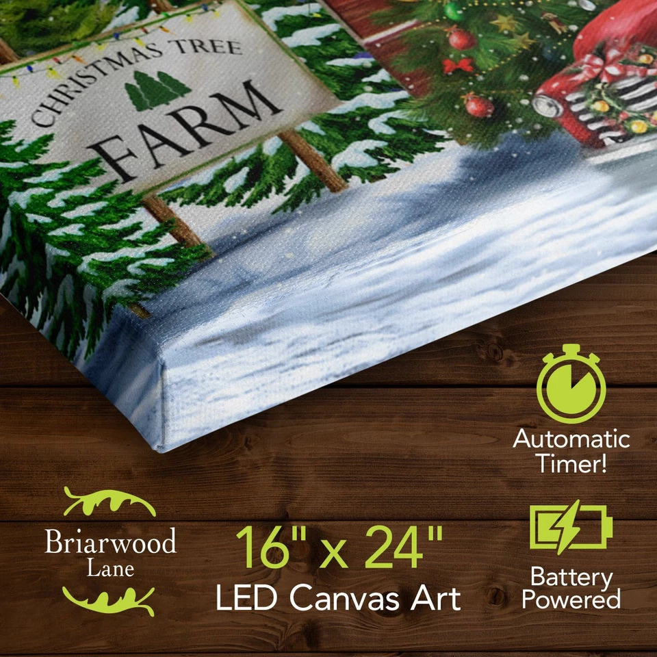 Arte en lienzo LED grande granja árbol de Navidad Briarwood Lane Foto 4 de 4