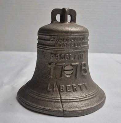 1776 Proclaim Old Liberty Bell Philadelphia Cast Iron VTG Still Bank Washington
