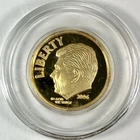 Ronald Reagan 1/10 oz Silver Round (Gold infused) - "tribute dime"