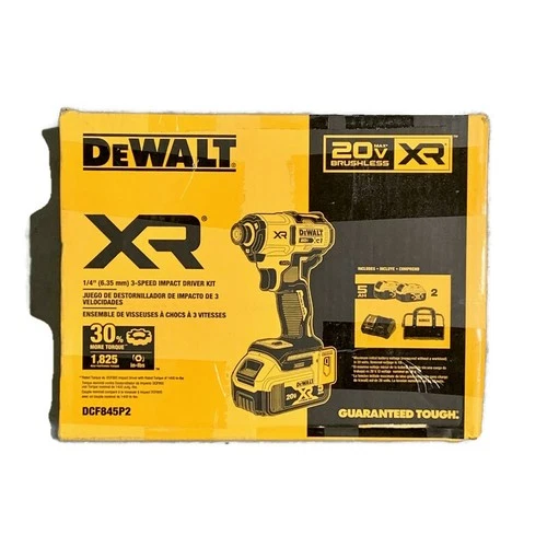 DeWalt DCF845P2 20V MAX XR 3-Speed 1/4” Impact Driver Kit