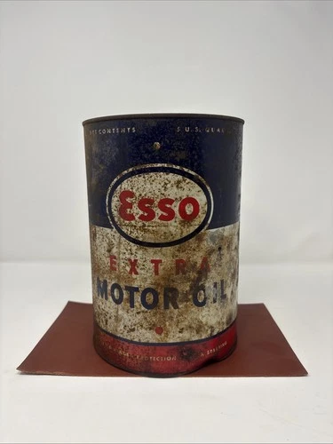 Vintage Esso Extra Motor Oil Can Quart Empty