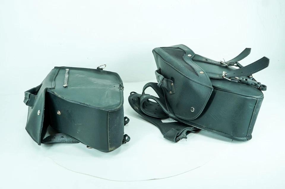 11 Harley Sportster Custom 1200 Rear Left Right Saddlebags Luggage Leather 1366 - Image 4 of 4