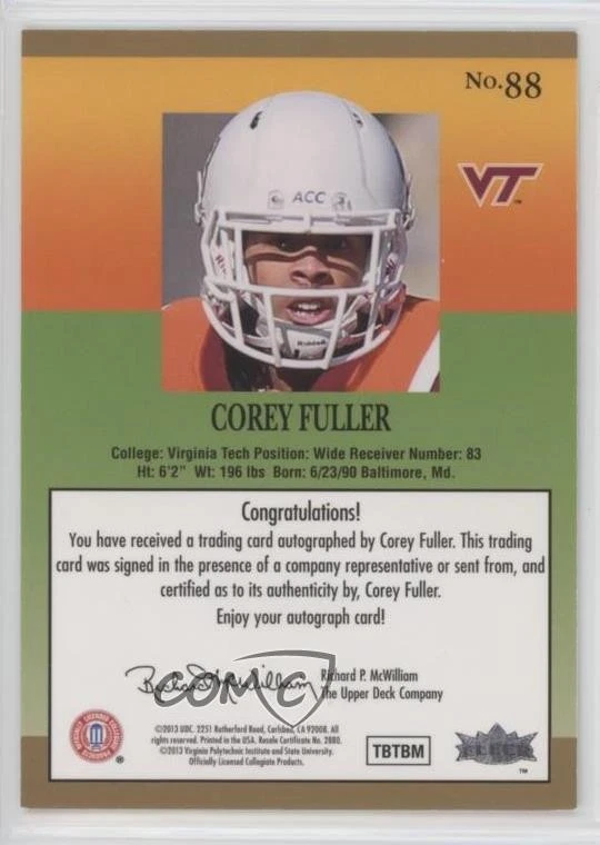 2013 Fleer Retro Auto Corey Fuller #88 Rookie Auto RC - Image 2 of 2