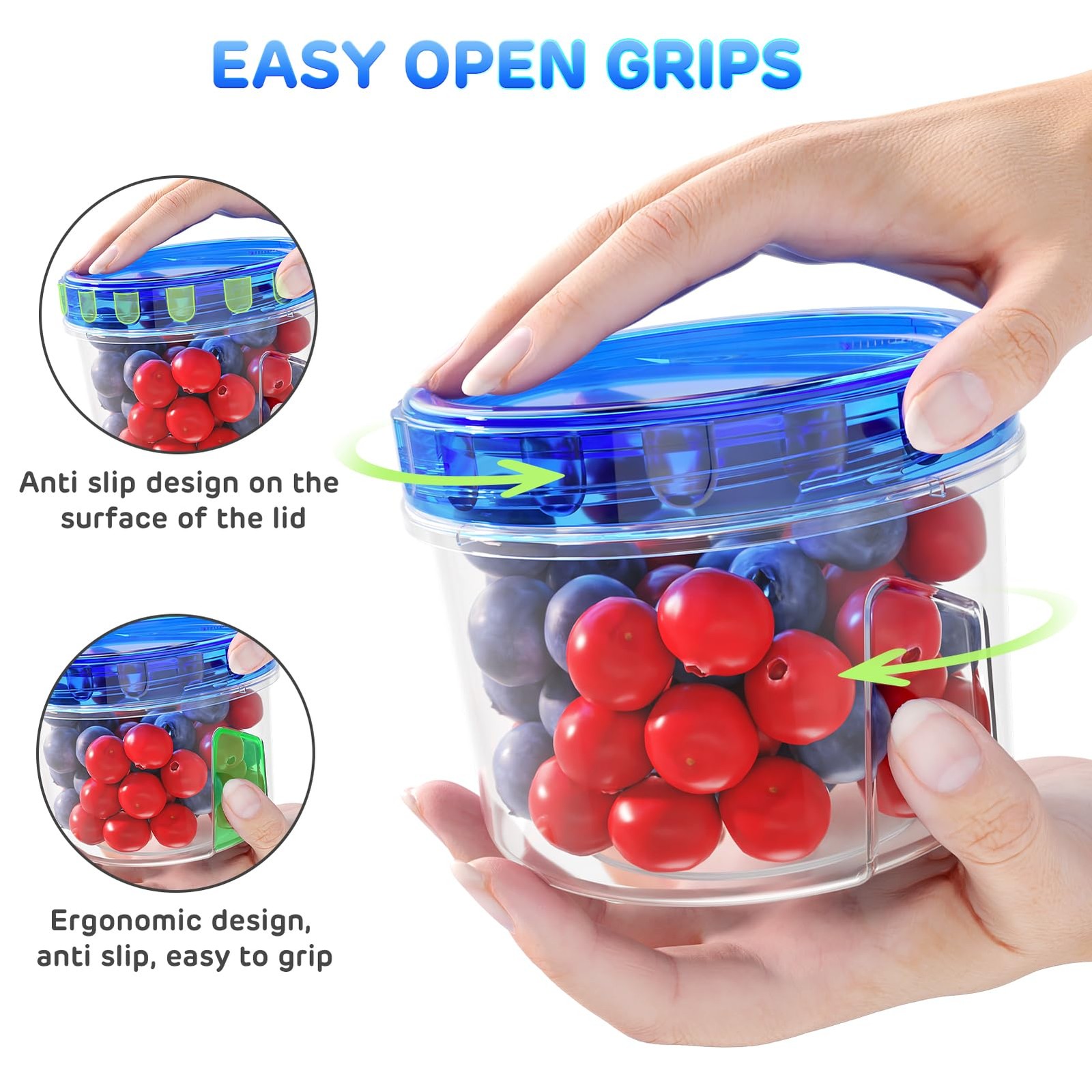 Freezer Storage Containers 6 Pack-16 Oz Airtight Plastic Food Storage Contain