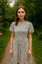 PrettyLittleThing Women’s Polka Dot Dress Size 6 – Short Sleeve Casual Mini