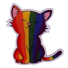 1 Pieces Rainbow Brooch Pins Gay Pride Pins,LGBTQ Rainbow Flag Cat Badge Kitty P