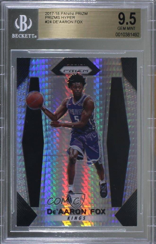 2017-18 Panini Prizm Hyper De'Aaron Fox #24 BGS 9.5 GEM MINT Rookie RC 1s6