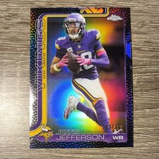 2025 Topps Chrome Justin  Jefferson Numbered 9/10  black refractor pigskin 