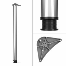 2 x 870mm Chrome Adjustable Kitchen Worktop/Unit/Breakfast Bar Table Leg Support