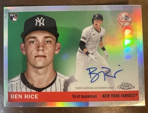 Ben Rice RC Auto 2025 Topps Chrome Platinum Anniversary 156/199 Refractor