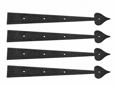Garage Door Decorative Strap Hinge 22 1/4  Rough Iron Finish (4pcs)