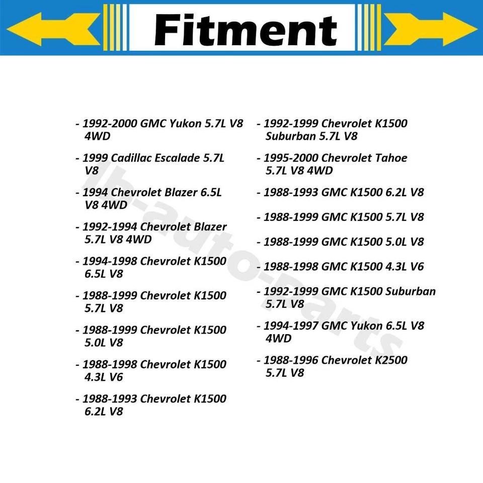 Manguera de freno delantera 2 piezas para Chevrolet K1500 1994-1998 6,5 L Foto 2 de 4