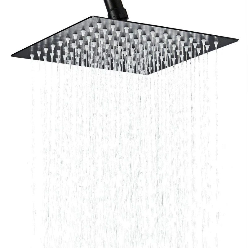 Hiendure Shower Head12 Inch Rainfall Shower Head In Matte Blackhigh Presssure