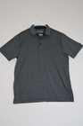 Under Armour Men's Large Heat Gear Loose Fit Black Gray Striped Polo Shirt