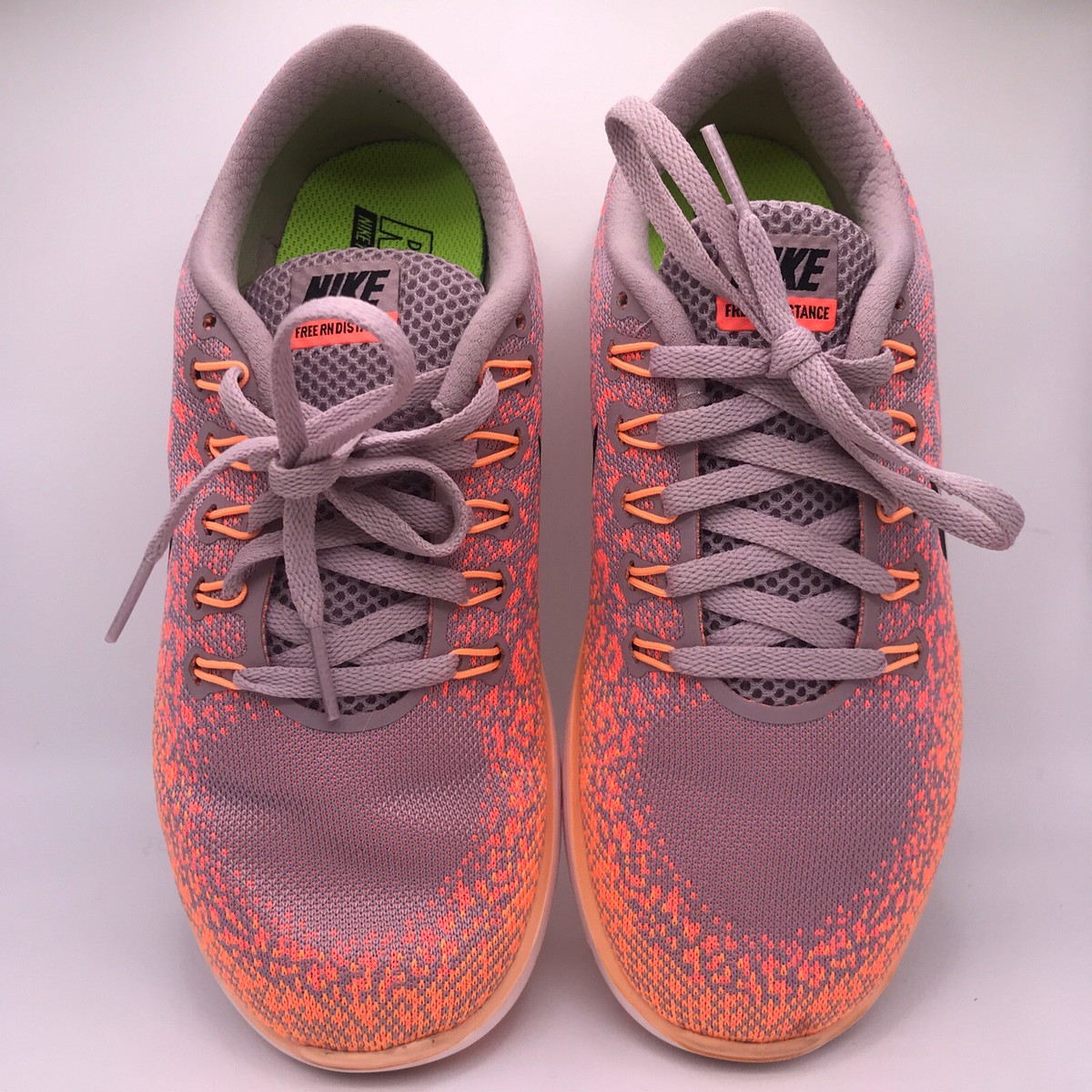 Nike Womens Free RN Distance Peach/Purple Running Shoes Sz