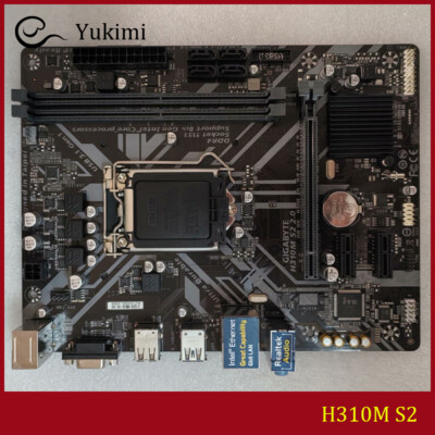 FOR GIGABYTE H310M S2 DDR4*2 LGA1151 32GB VGA Micro ATX Motherboard Test OK