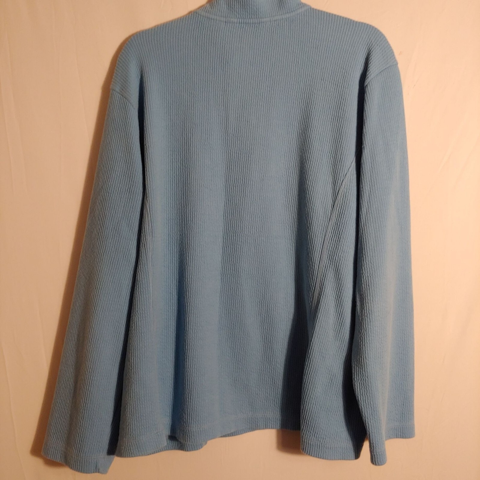 Orvis light blue half zip pullover sweatshirt kan… - image 5