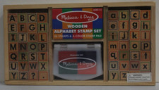 Melissa  Doug, Wooden Alphabet Stamp Set, Ages 4 New In Box