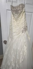 Strapless Lace A-line Gown with Side Split, size 8