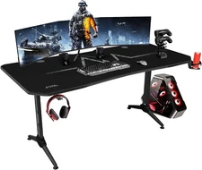 62.7'' X 29.5" X 29.5" Ergonomic Gaming Desk Computer Table
