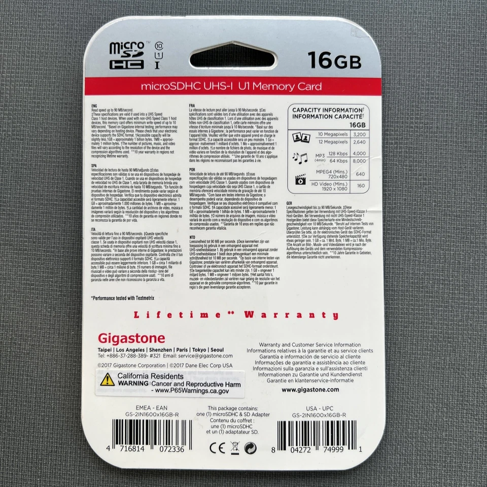 Gigastone Prime Series MicroSD Card 16 GB 2-in-1 Kit GS-2IN1600X16GB-R - Image 2 of 2