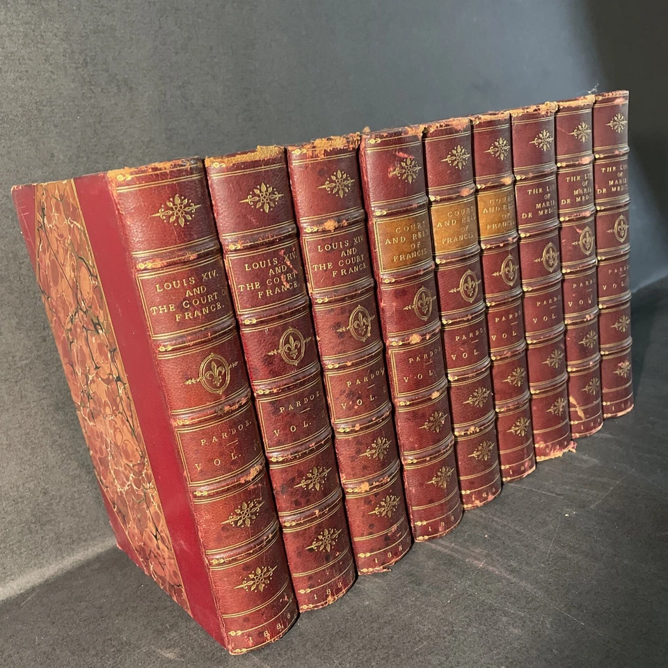 Julia Pardoe 9 Volume Complete Set 1886 Leather Bound / DBC - Изображение 3 из 4