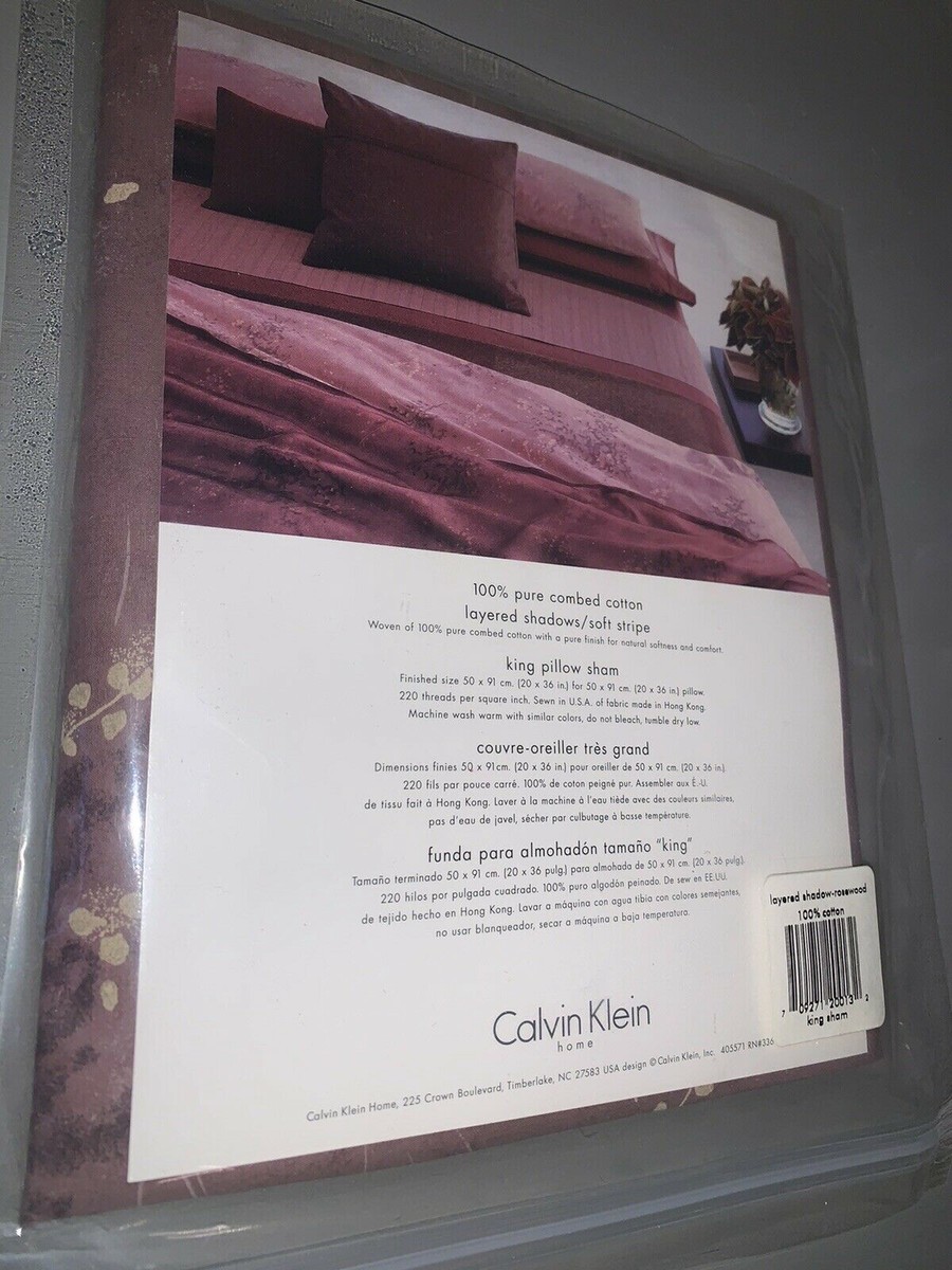 CALVIN KLEIN LAYERED SHADOW ROSEWOOD ABSTRACT FLOWER KING  Calvin‎ Klein Home 2 Soft-Stripe Rosewood Layered Shadows Euro Pillow Shams main image 0