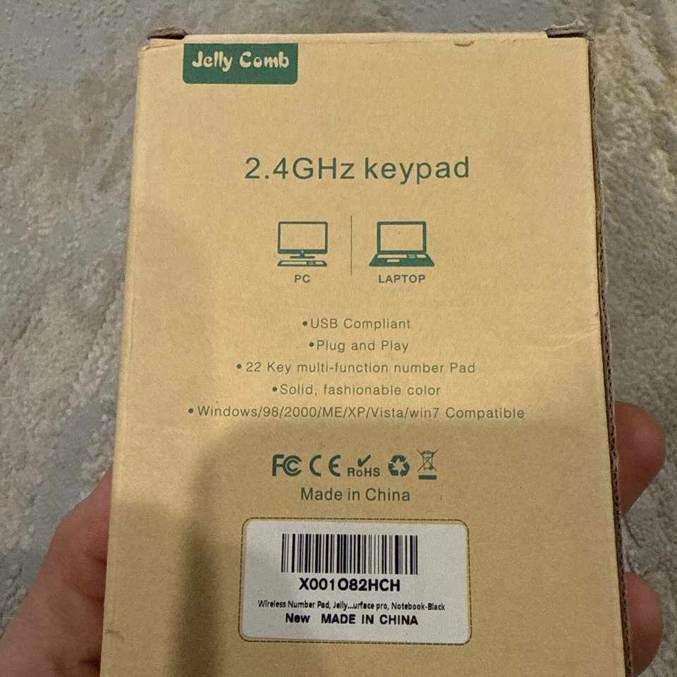 Jelly Comb Wireless Number Keypad NEW NIP NIB Plug & Play X001NUPK4X Black - Image 4 of 4