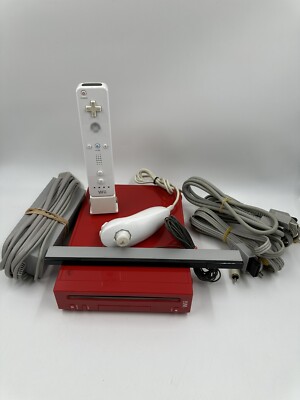 Red Nintendo Wii Console 25th Mario Bros Anniversary Edition Boxed