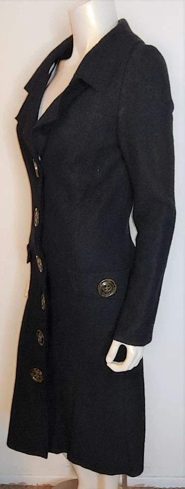 Abrigo ajustado Millard Fillmore negro de lana hervida XS S M botones grandes líneas clásicas Foto 2 de 4