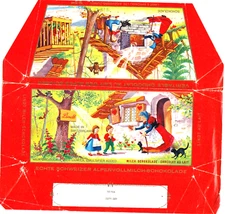 vintage Lindt candy bar wrapper with hansel and gretel made in switzerland RARE