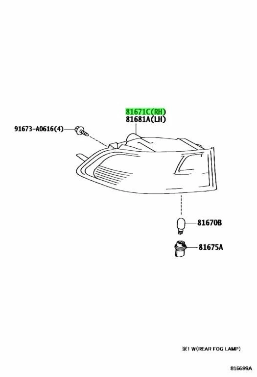 GENUINA LEXUS GX460 2014-2023 LÁMPARA DE RESPALDO DERECHA LENTE Y CUERPO FABRICANTE DE EQUIPOS ORIGINALES 81671-60160 Foto 3 de 3