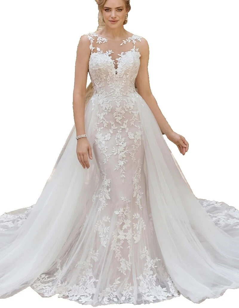 Lace Strapless Mermaid & Trumpet Wedding Dresses