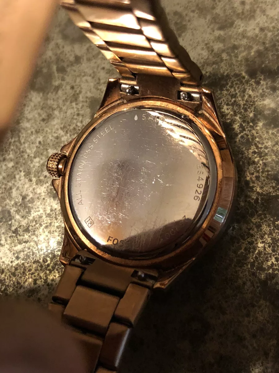 Fossil ES4926 Women s Dial Date Brown Violet Stainless Steel Watch