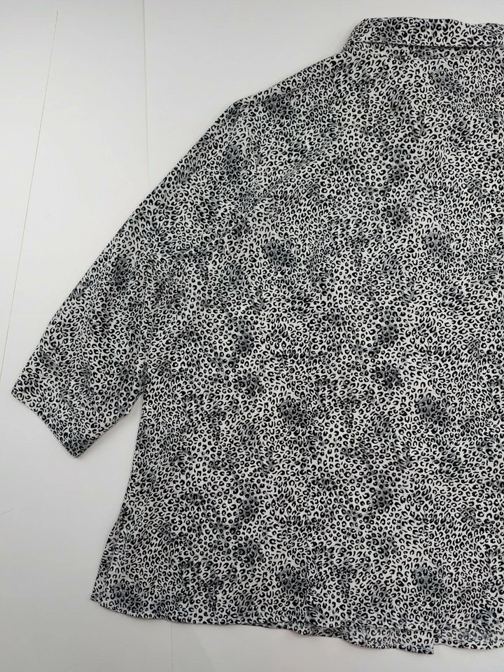 Camisa mujer Covington talla grande 24-26 botones estampado animal leopardo cebra Foto 4 de 4