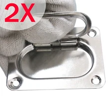 2X  Marine Stainless Steel Boat Ring Hatches Latch Flush Mount