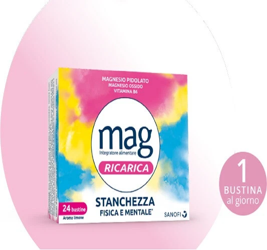 SANOFI Integratore MAG RICARICA Magnesio Stanchezza fisica e mentale 24 bustine