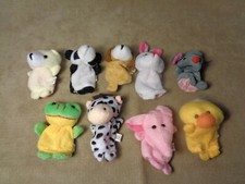SET OF 9 FINGER PLUSH ANIMAL PUPPETS MA363 