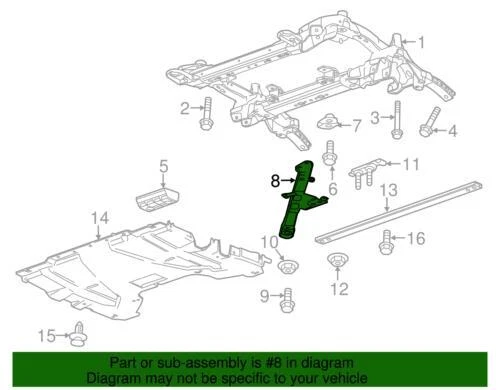 Soporte travesaño delantero del lado del conductor genuino GM 2014-2019 Cadillac STS 23115753 Foto 2 de 2