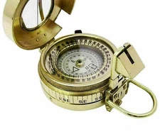 Vintage Nautical Antique Military Brass Handmade Compass Collectible