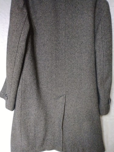 Mens Winter STRATOJAC Coat Black Wool Tweed Plush 70s Vintage Size 42 VG Clean - Picture 8 of 23
